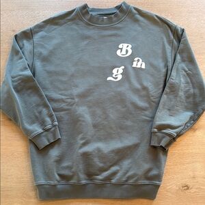 Anine Bing Cody Crewneck Sweatshirt Vintage Bing in Washed Dusty Olive Green